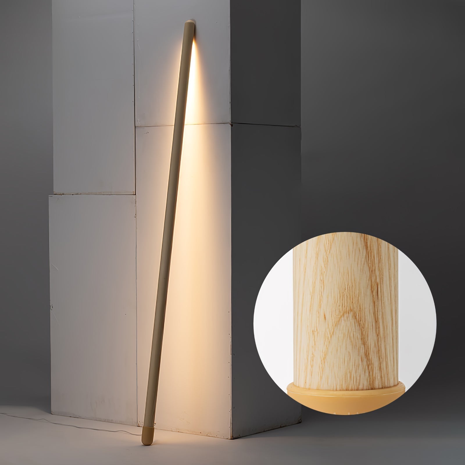 Echo Linear Modern Wood Floor Lamp