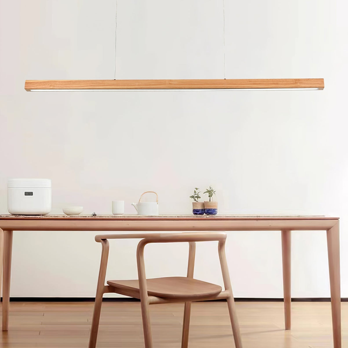 Rinalina Linear Minimalist Wood Pendant Light