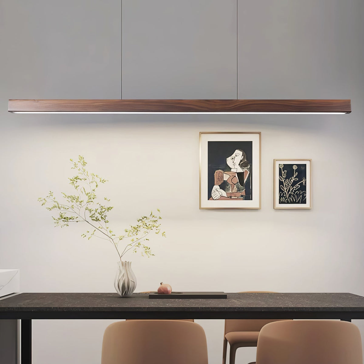 Rinalina Linear Minimalist Wood Pendant Light