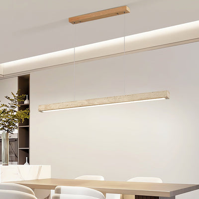 Imiror Minimalist Travertine Linear Pendant - Neutral Decor