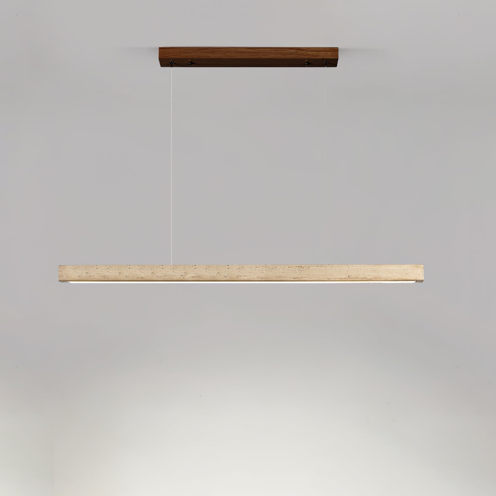Imiror Minimalist Travertine Linear Pendant - Neutral Decor