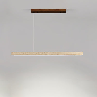 Imiror Minimalist Travertine Linear Pendant - Neutral Decor