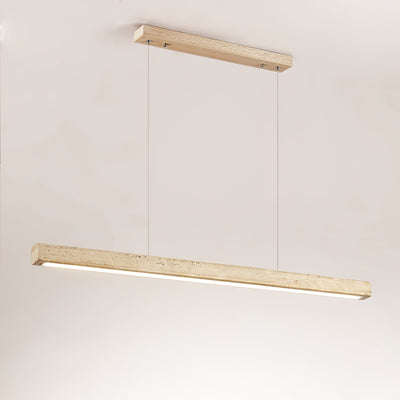 Imiror Minimalist Travertine Linear Pendant - Neutral Decor