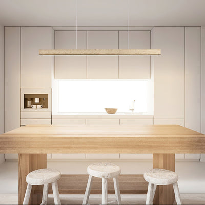 Imiror Minimalist Travertine Linear Pendant - Neutral Decor