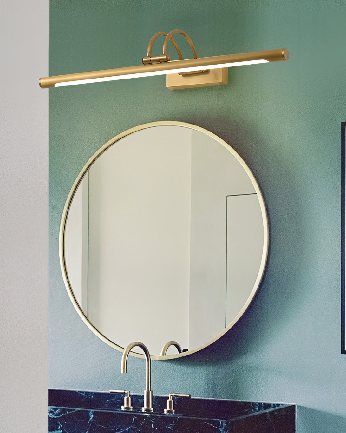 Solarielle Linear Vanity Brass Wall Light