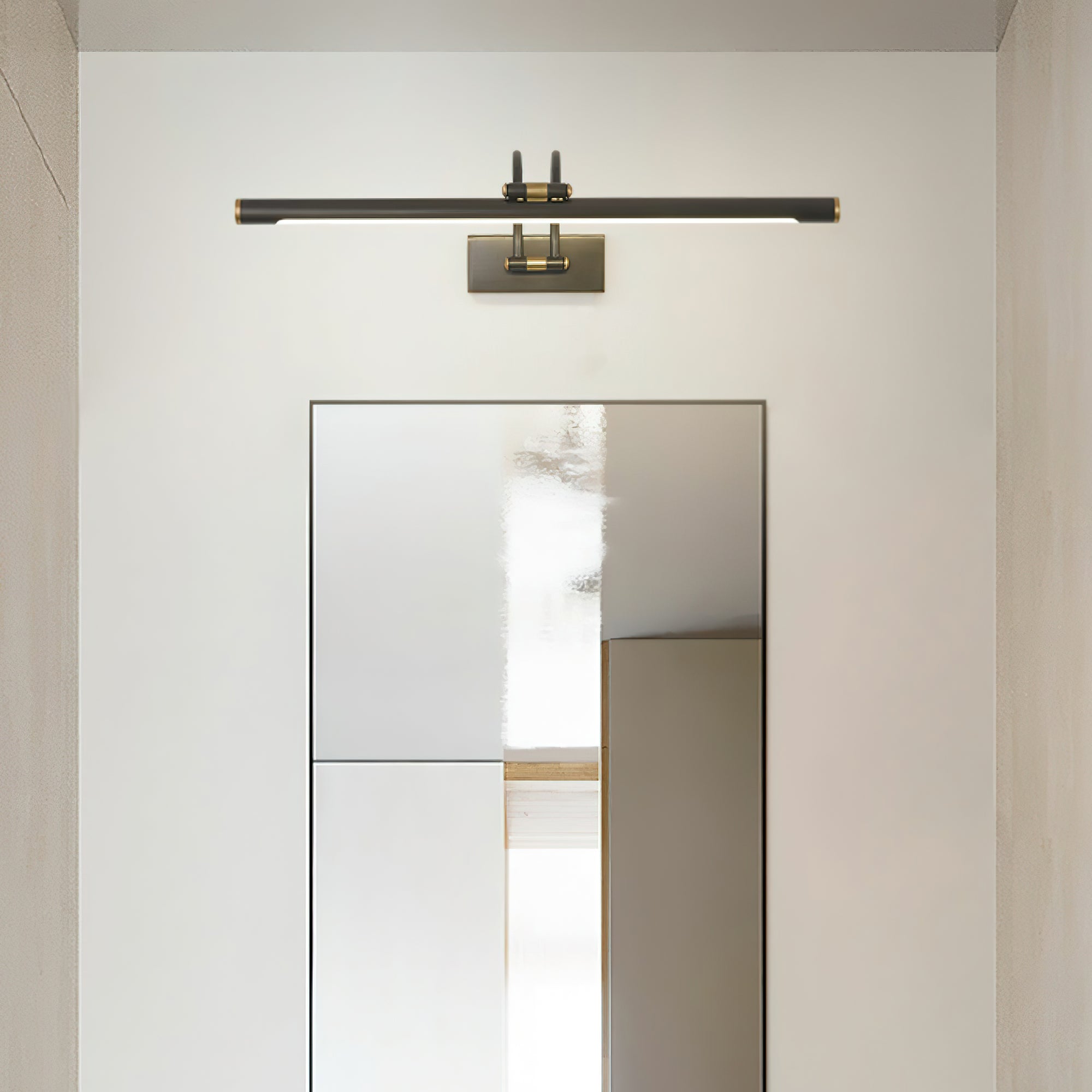 Solarielle Linear Vanity Brass Wall Light
