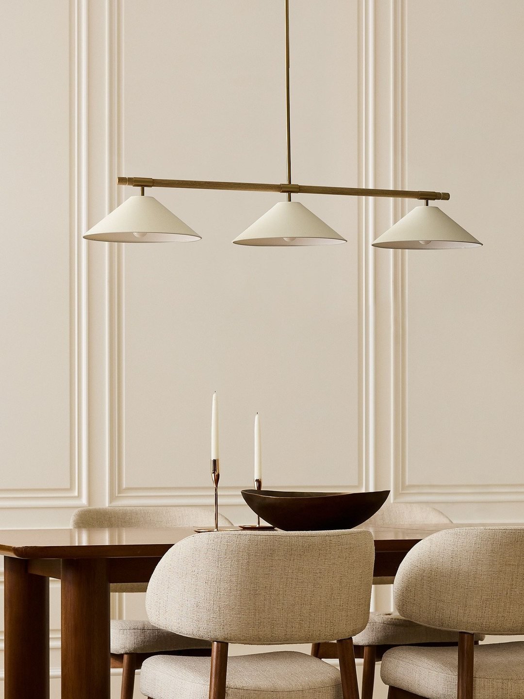 Linen Cone Linear Chandelier