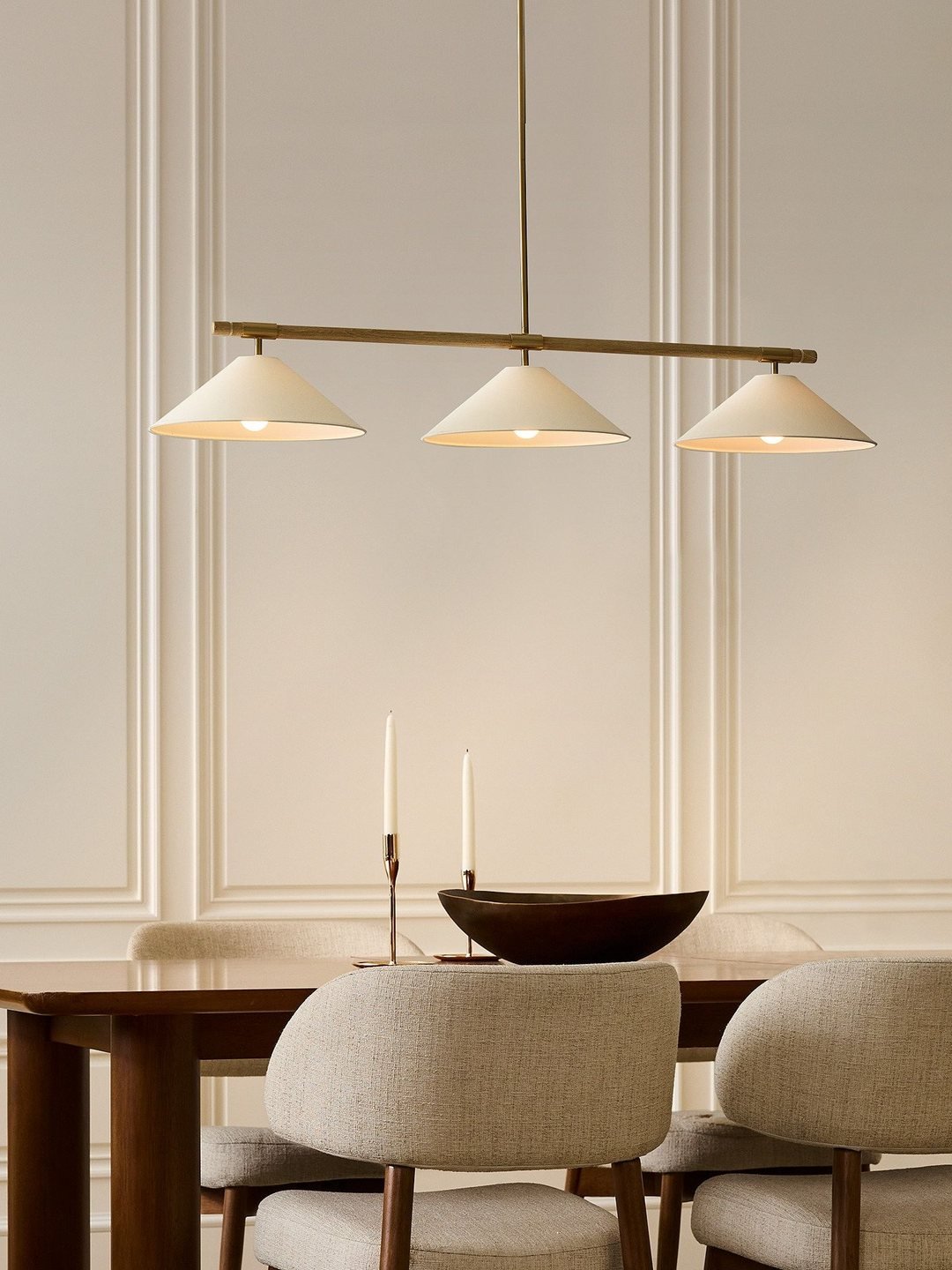 Linen Cone Linear Chandelier