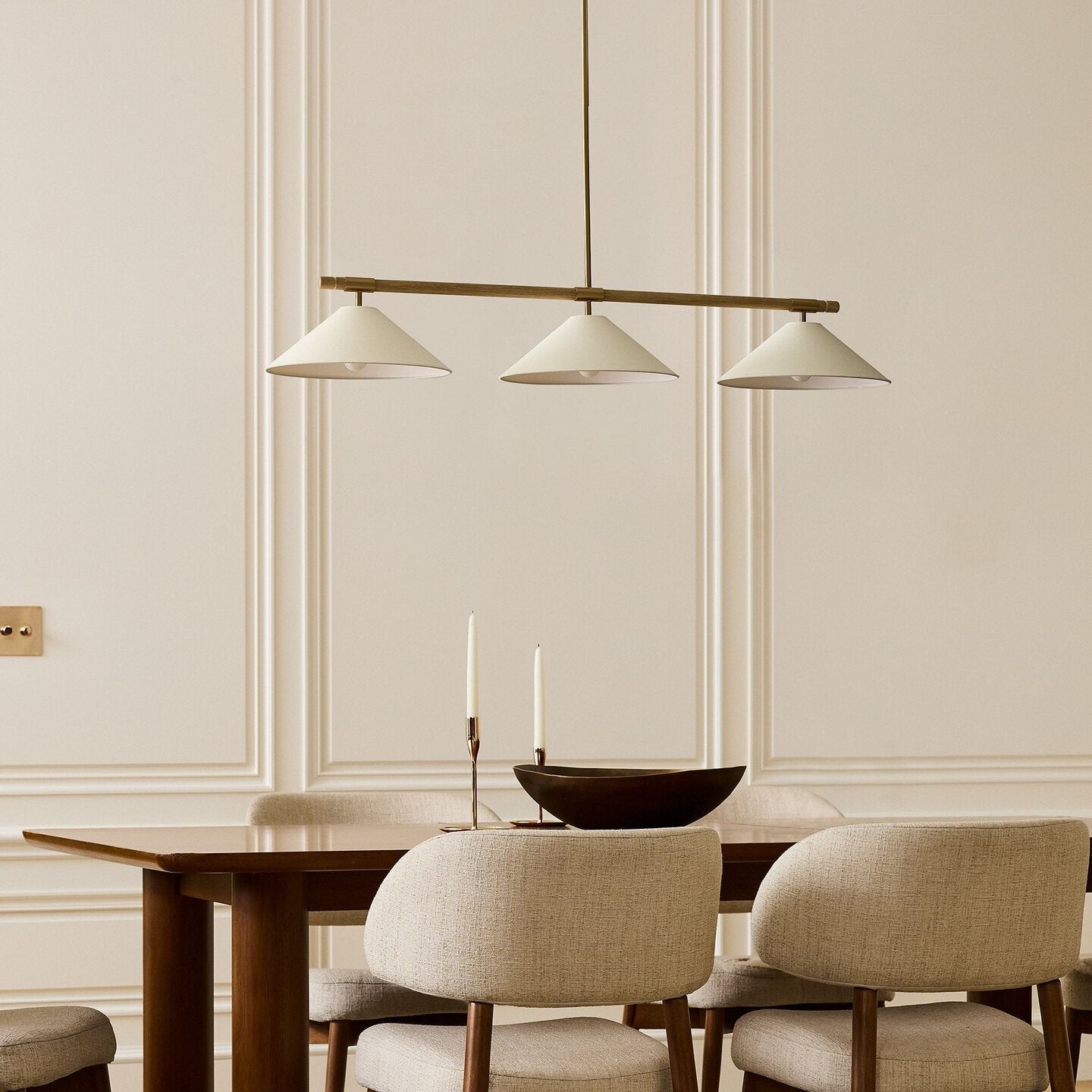 Linen Cone Linear Chandelier