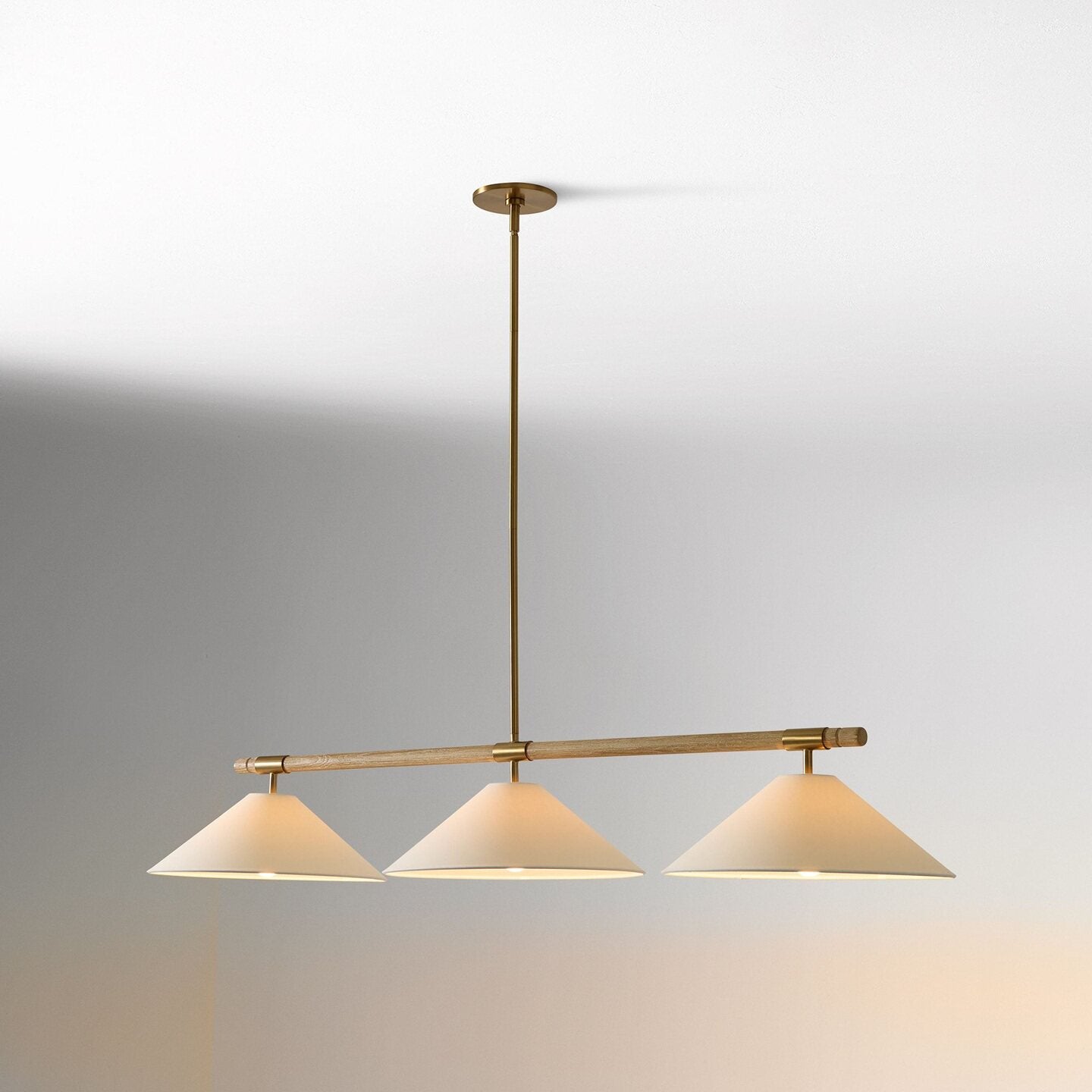 Linen Cone Linear Chandelier