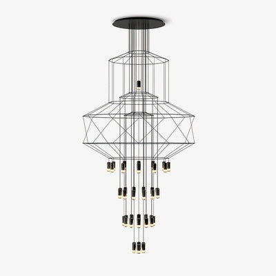 Tevenq Chandelier Lines Black Wireframe LED