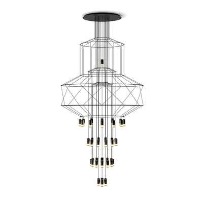 Tevenq Chandelier Lines Black Wireframe LED