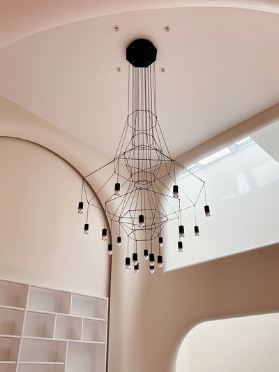 Tevenq Chandelier Lines Black Wireframe LED