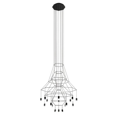 Tevenq Chandelier Lines Black Wireframe LED