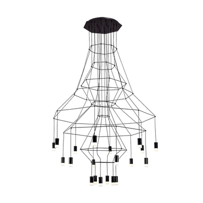 Tevenq Chandelier Lines Black Wireframe LED