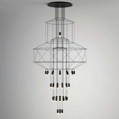 Tevenq Chandelier Lines Black Wireframe LED