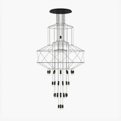 Tevenq Chandelier Lines Black Wireframe LED