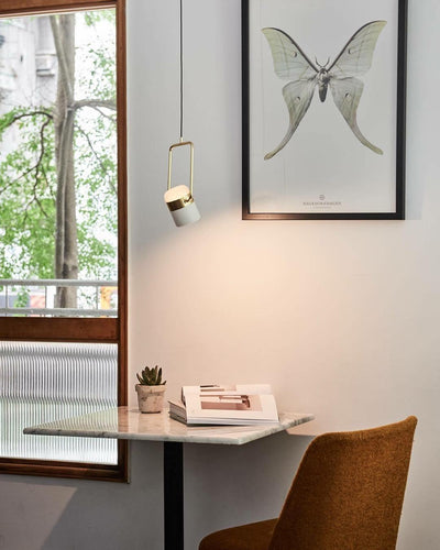 Lirael Pendant Lamp Adjustable Glass with Brass