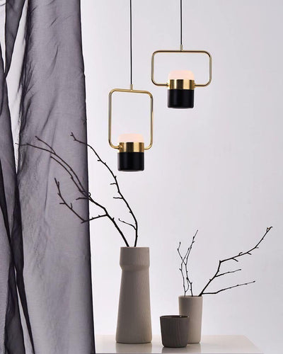 Lirael Pendant Lamp Adjustable Glass with Brass