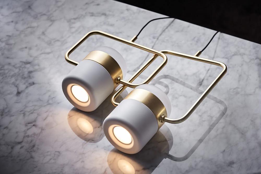 Lirael Pendant Lamp Adjustable Glass with Brass