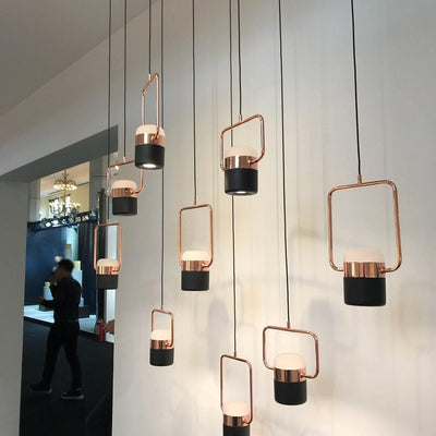 Lirael Pendant Lamp Adjustable Glass with Brass