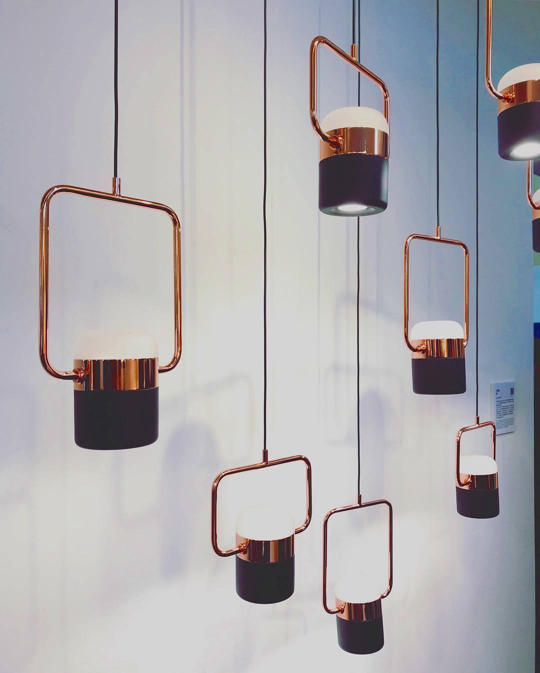 Lirael Pendant Lamp Adjustable Glass with Brass