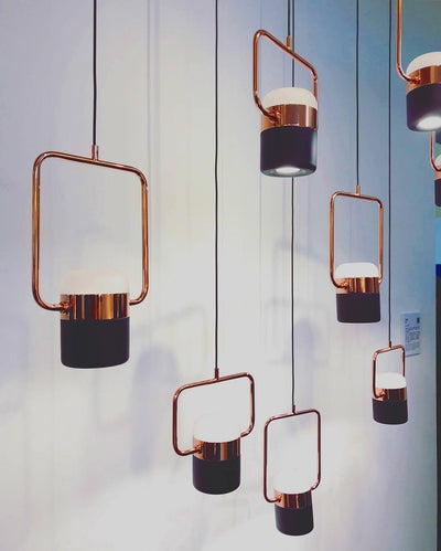 Lirael Pendant Lamp Adjustable Glass with Brass