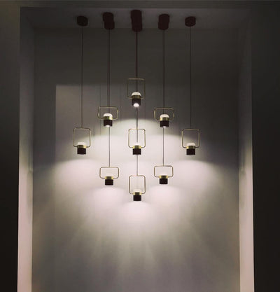 Lirael Pendant Lamp Adjustable Glass with Brass