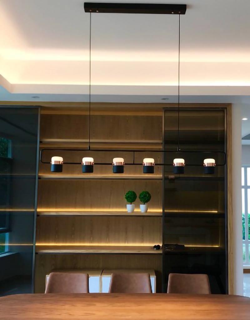 Lirael Pendant Lamp Adjustable Glass with Brass