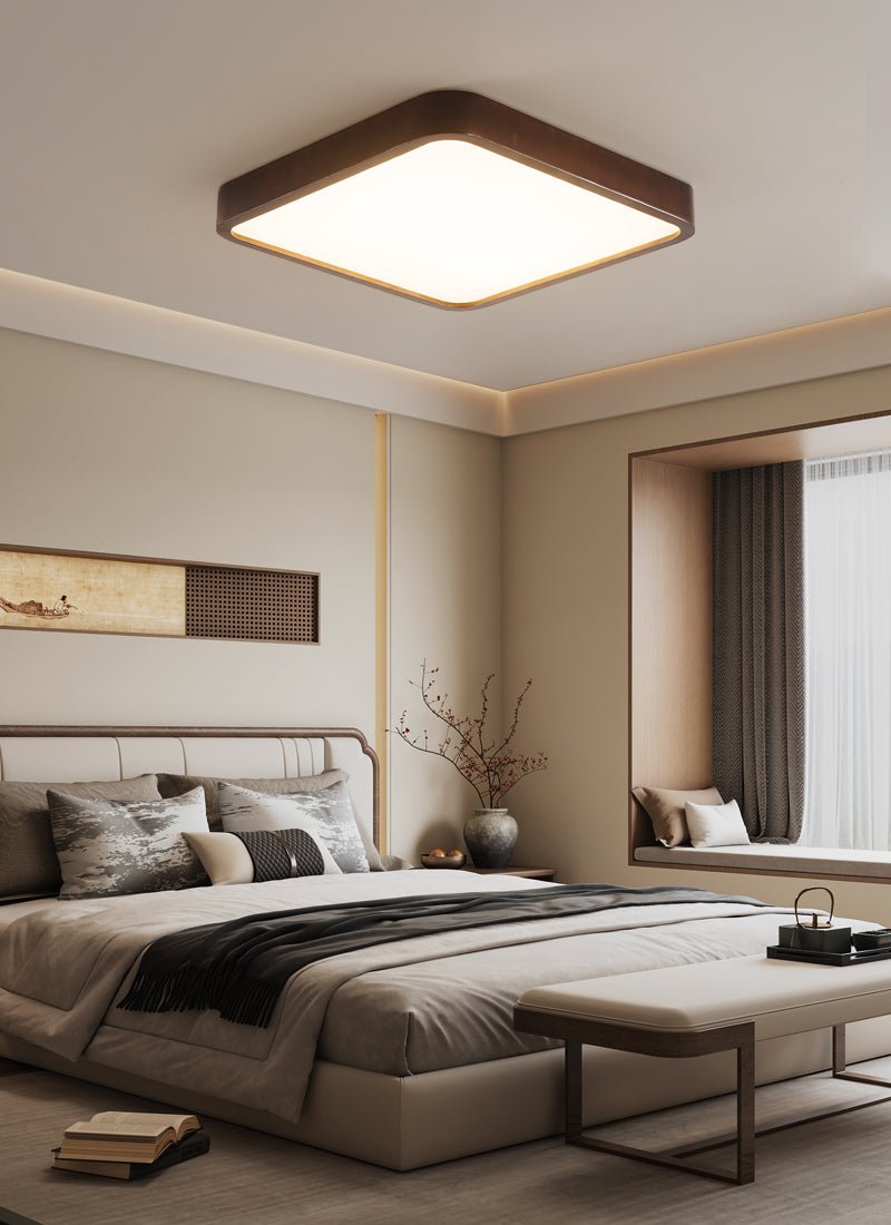Rinirel Modern Minimalist Rectangular Wood Ceiling Light