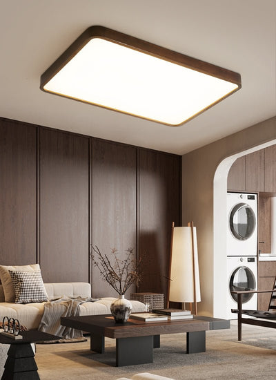 Rinirel Modern Minimalist Rectangular Wood Ceiling Light