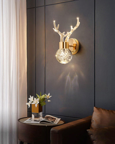 Cexi Postmodern Luxury Deer Crystal Wall Lamp