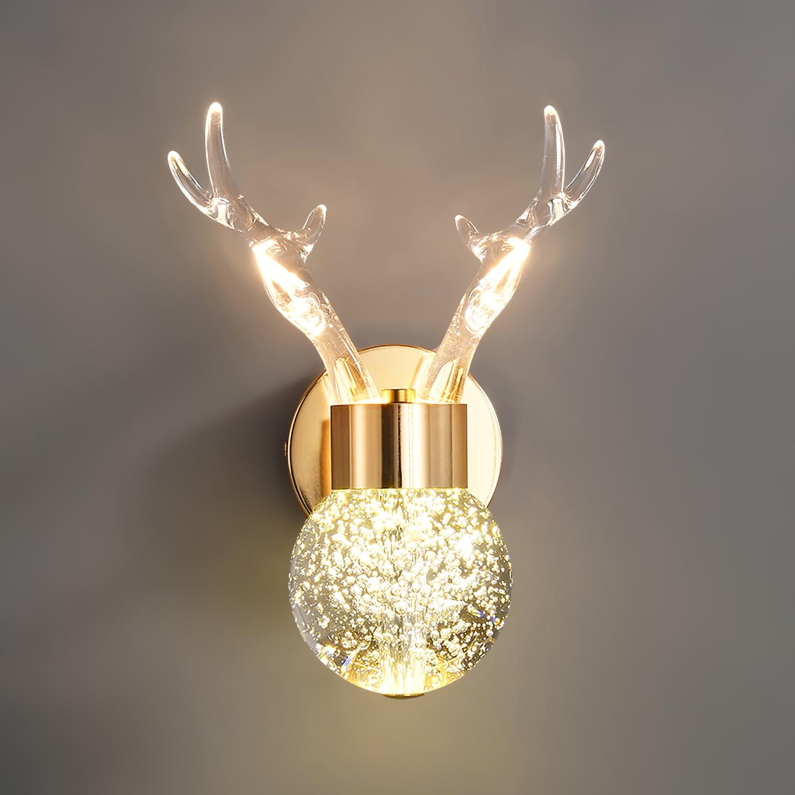 Cexi Postmodern Luxury Deer Crystal Wall Lamp