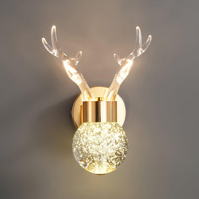 Cexi Postmodern Luxury Deer Crystal Wall Lamp