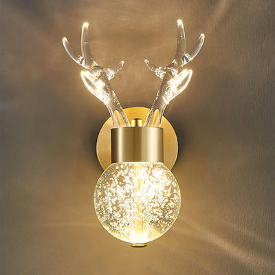 Cexi Postmodern Luxury Deer Crystal Wall Lamp