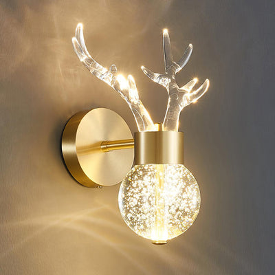 Cexi Postmodern Luxury Deer Crystal Wall Lamp