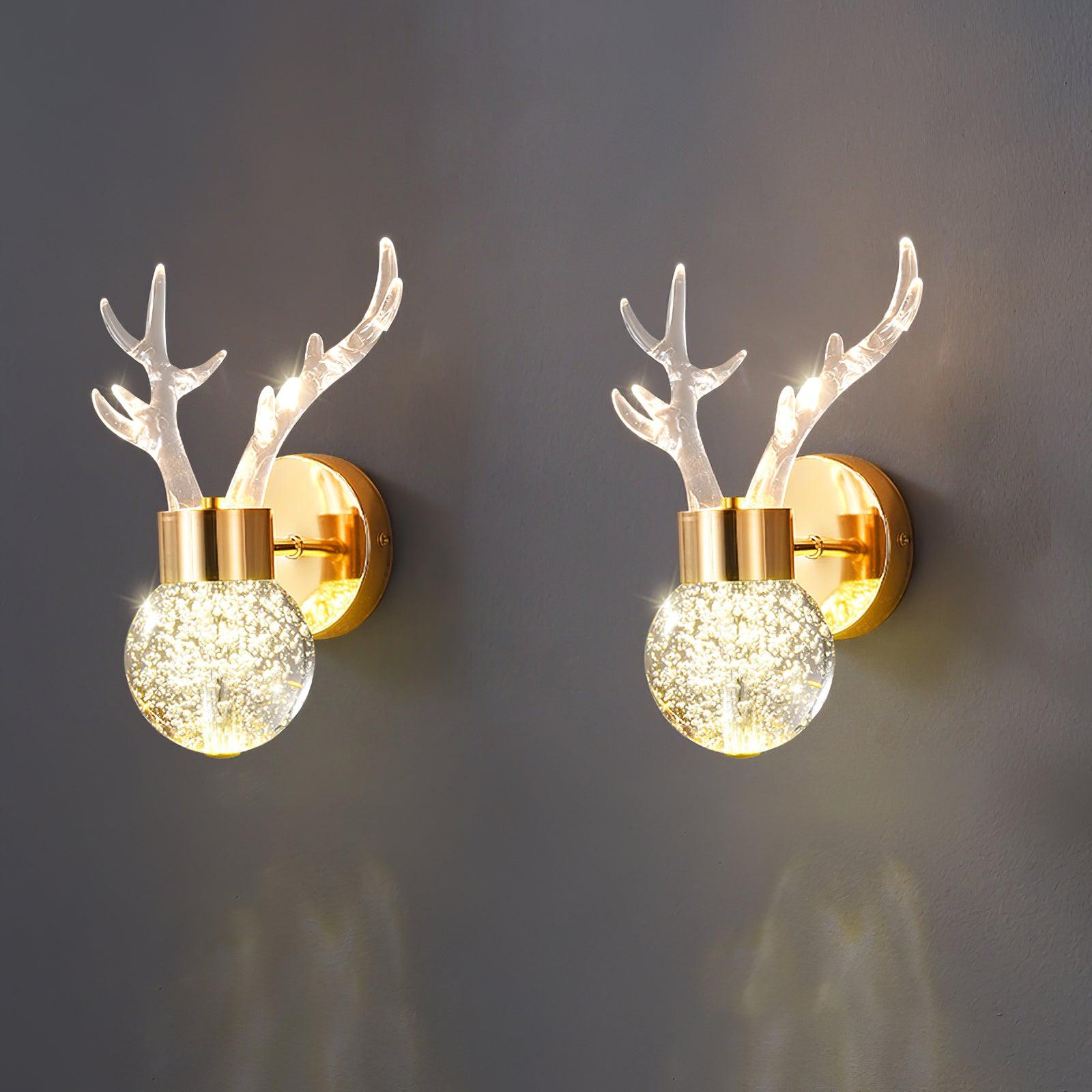 Cexi Postmodern Luxury Deer Crystal Wall Lamp