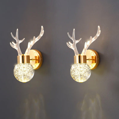 Cexi Postmodern Luxury Deer Crystal Wall Lamp