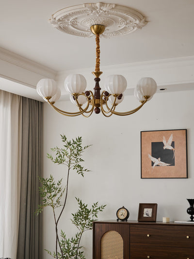 Omirara Traditional Elegance Vintage Wood Chandelier
