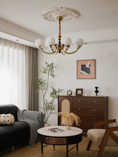Omirara Traditional Elegance Vintage Wood Chandelier