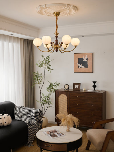 Omirara Traditional Elegance Vintage Wood Chandelier