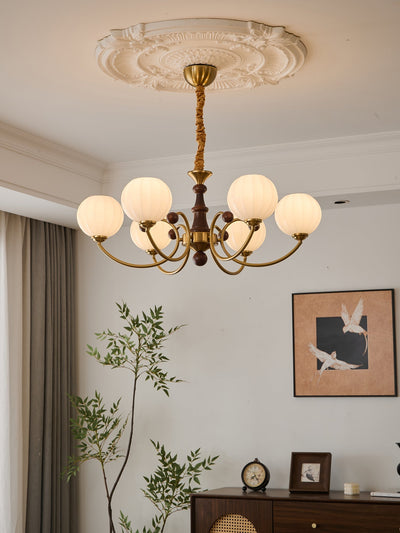 Omirara Traditional Elegance Vintage Wood Chandelier