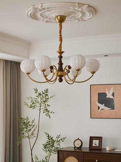 Omirara Traditional Elegance Vintage Wood Chandelier