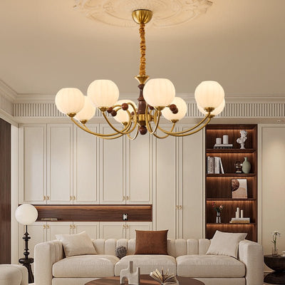 Omirara Traditional Elegance Vintage Wood Chandelier