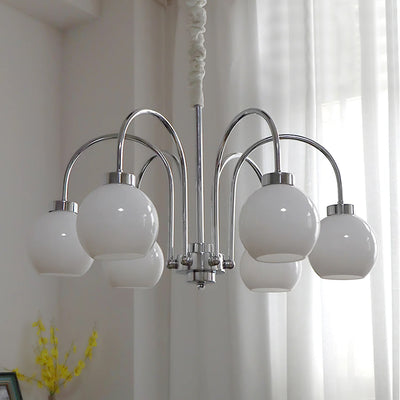 Liororian Chandelier Yellow Glass Globes