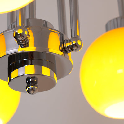 Liororian Chandelier Yellow Glass Globes