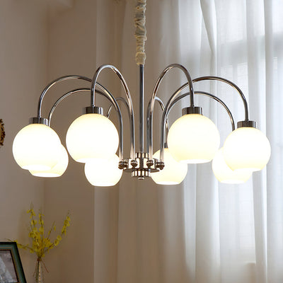 Liororian Chandelier Yellow Glass Globes