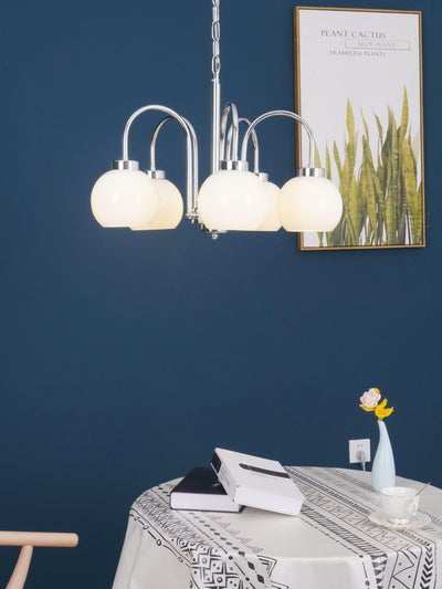 Liororian Chandelier Yellow Glass Globes