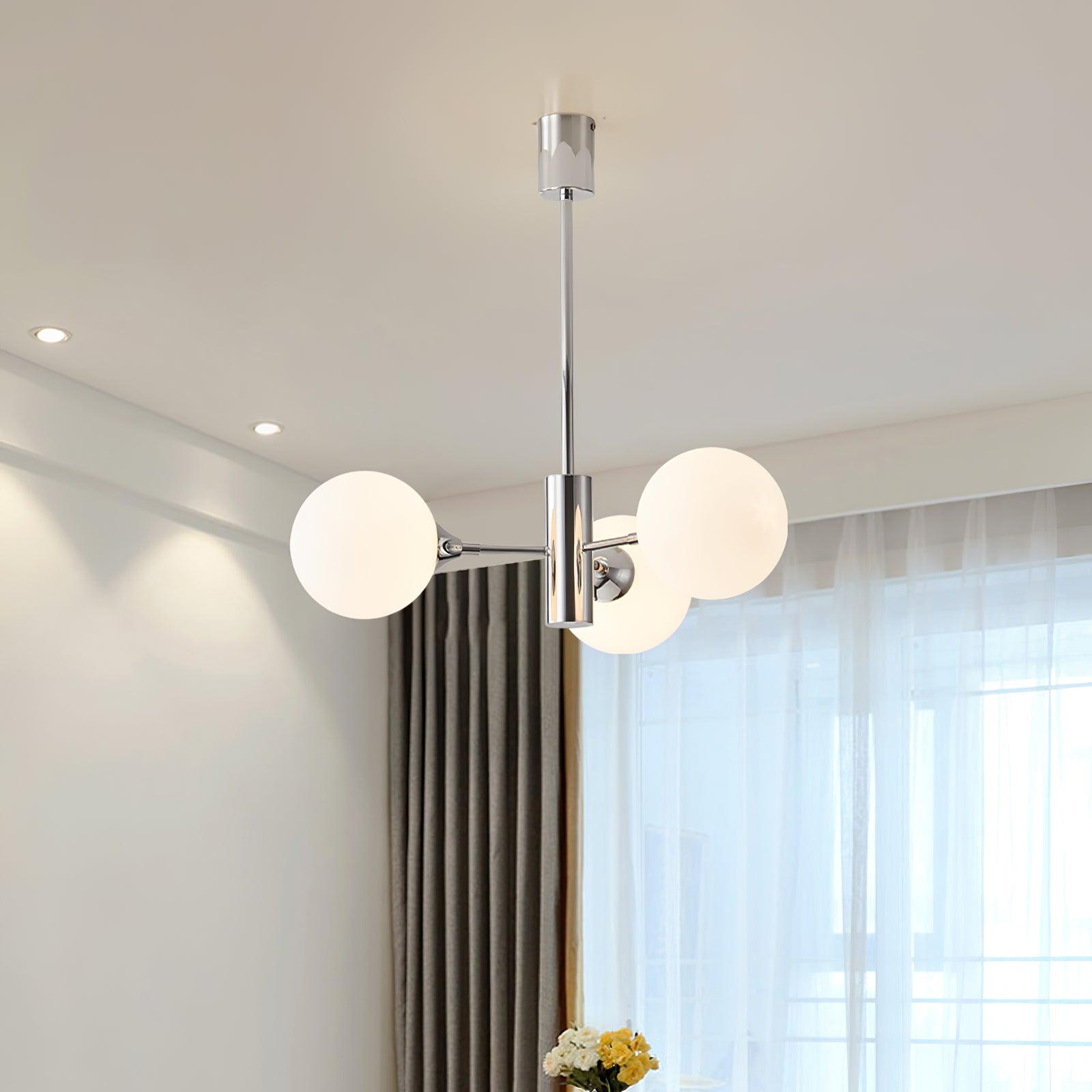 Eirivaria Chandelier Chrome Glass Globe