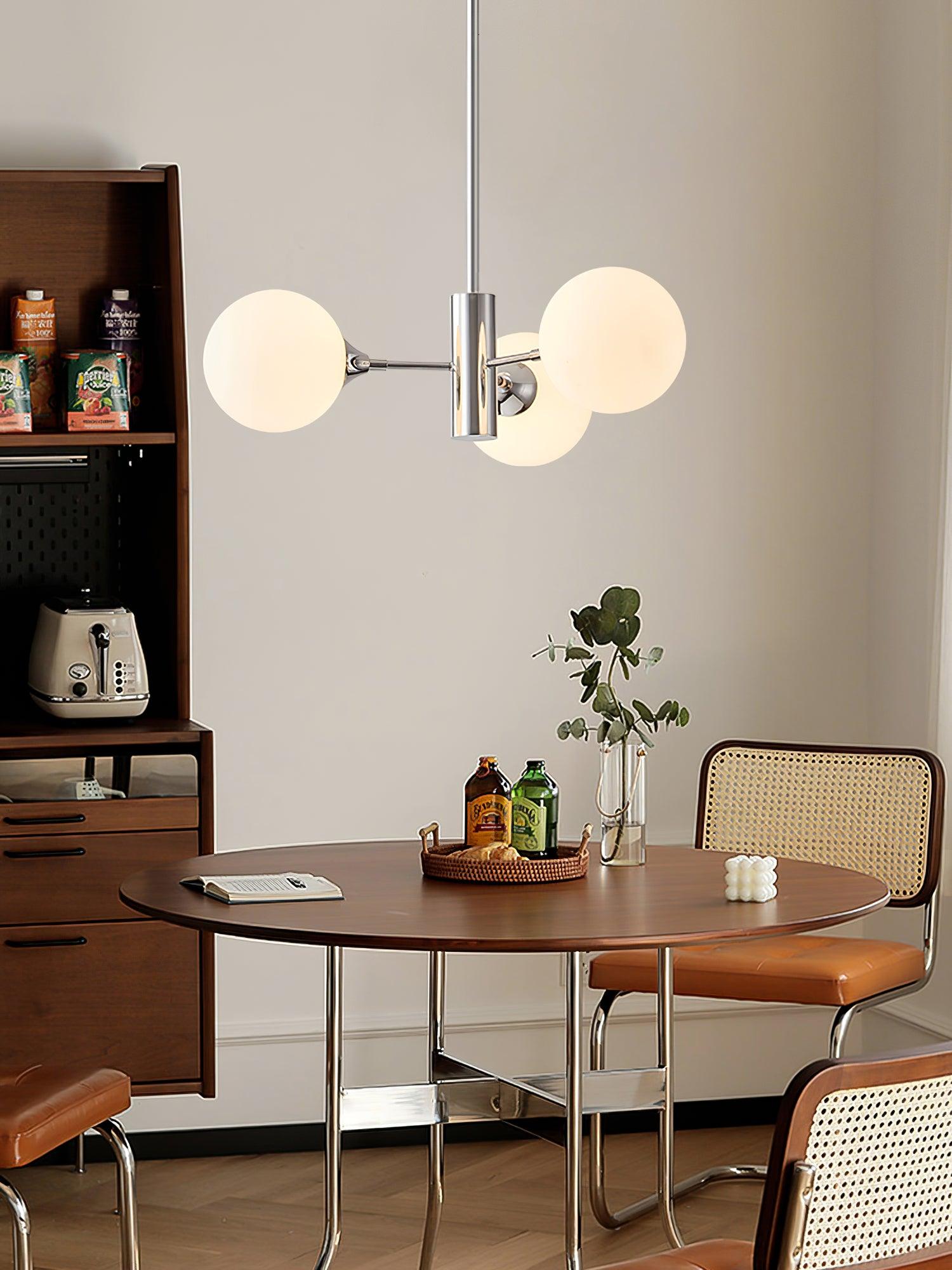 Eirivaria Chandelier Chrome Glass Globe
